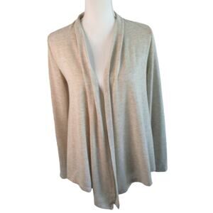 Ambiance Women's Beige Long Sleeve Open Front Cardigan Sweater Size Large